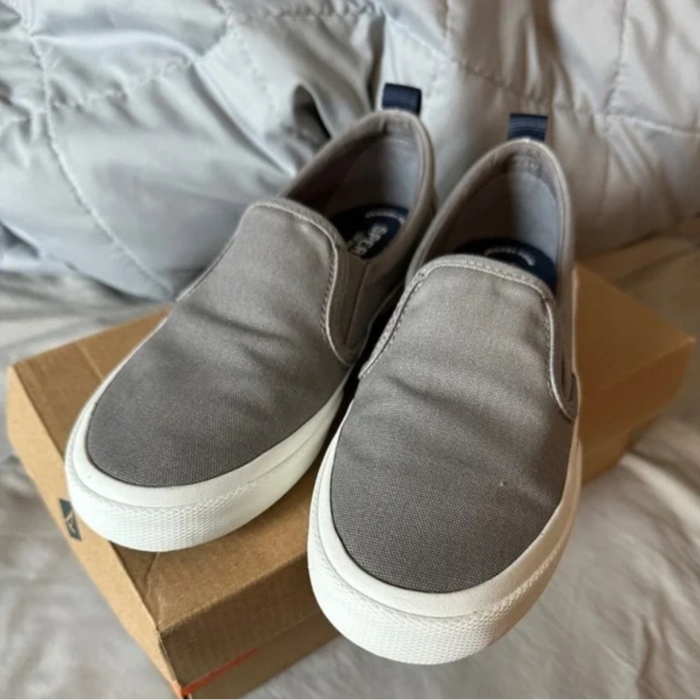 Sperry’s Grey slip-ons size 7.5 Womens